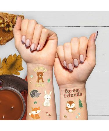 Woodland Animal Temporary Tattoos - 42 Glitter Styles | Forest Friends Party Supplies - Buy Online on GoSupps.com