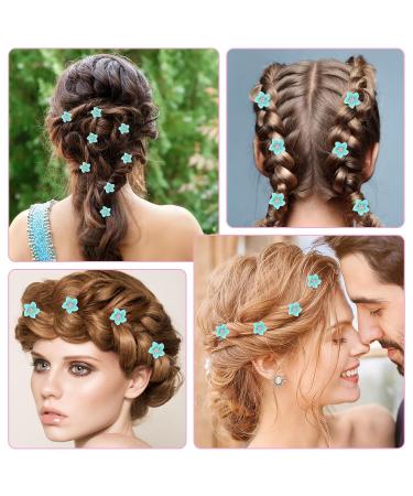 Ouligay Mini Flower Hair Clips - 20 Pack Blue Small Hair Accessories for Women & Brides - Ideal for Weddings - Buy Online on GoSupps.com