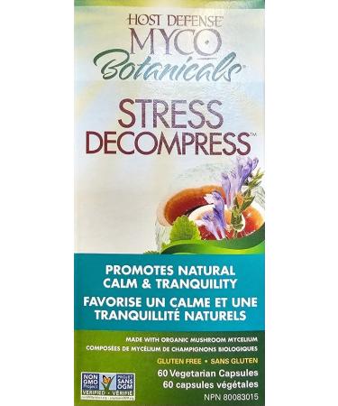 Host Defense MycoBotanicals Stress Decompress Mushroom Complex - Lion's Mane Reishi Ashwagandha Skullcap Lemon Balm - Mushroom Blend Supplement for Energy - 60 Capsules - Buy Online on GoSupps.com