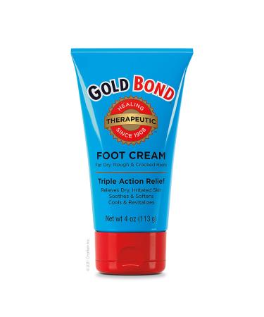 Gold Bond Therapeutic Foot Cream, Triple Action Relief for Dry Skin, 4 Ounce (Pack of 3)