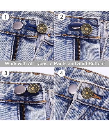 24 Pcs Flexible Adjustable Waist Extender & Collar Extender Set - Invisible No-Sew Buttons for Pants, Jeans, Skirts - Clothing Supplies for Women and Men - Buy Online on GoSupps.com