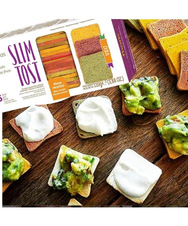 FHOM Slim Veggie Mini Toasts Crackers - No Artificial Colors, Vegan, Crispy & Low Sodium - 3.88oz (Pack of 2) - Buy Online on GoSupps.com