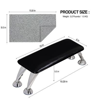 DIUCIS Nail Arm Rest Cushion - Professional Manicure Hand Pillow for Acrylic Nails Technician - Black - Buy Online on GoSupps.com