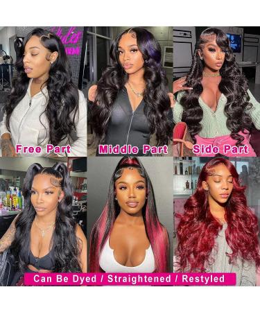Body Wave Lace Front Human Hair Wig 22 Inch | Pre Plucked 13x4 HD Lace | Glueless 180% Density for Black Women | Bleached Knots | Natural Color - Buy Online on GoSupps.com