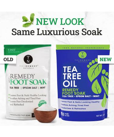 Tea Tree Oil Foot Soak with Epsom Salt & Mint - Helps Toenail & Athletes Foot, Softens Calluses, Soothes Sore Feet - 14oz (Pack of 2) - Buy Online on GoSupps.com