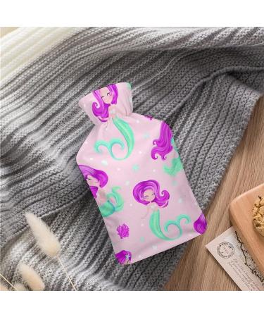 Mermaid Girl Hot Water Bottle with Plush Cover - Bed Warmer for Adults & Kids | 26.5x15.3cm International Shipping - Buy Online on GoSupps.com