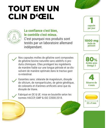  Vit4ever Omega 3 Premium 120 capsules with 80% omega-3 in triglyceride form carefully purified and sourced from sustainable fishing without unnecessary additives - Buy Online on GoSupps.com