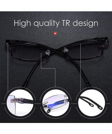 Luckxyy 2PC Autofocus Reading Glasses +3.50 | Anti-Blue Light Readers for Men & Women | Includes Glasses Case - Buy Online on GoSupps.com