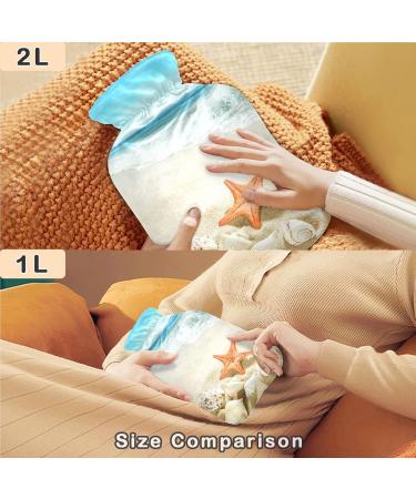 NAANLE Splashing Waves Seesters 2L Transparent Hot Water Bottle - Large for Bed Hand & Feet Warmer | Pain Relief & Heat Therapy - Buy Online on GoSupps.com