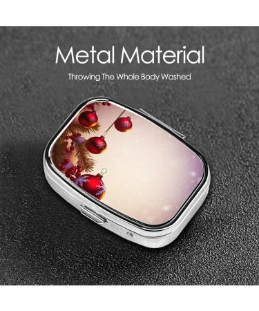 Merry Christmas Printed Square Pill Box | Portable Travel Medicine Organizer | International Shipping Available - Buy Online on GoSupps.com
