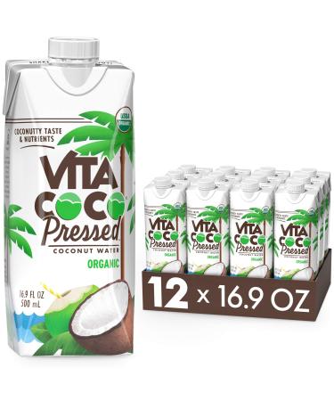 Vita Coco Organic Coconut Water, Pressed  | More "Coconutty" Flavor | Natural Electrolytes | Vital Nutrients | 16.9 Fl Oz (Pack of 12) Pressed Organic