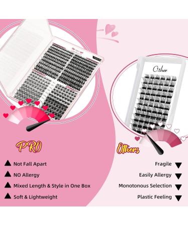 PRO 440 Pcs Cluster Lashes 4 Styles Lash Clusters DIY Eyelash Extension 30D 40D Individual Lashes Thin Band Easy to Apply at home Lashes(4 Styles 8-16mix) 8-16 mix 4 Styles (440 Pcs) - Buy Online on GoSupps.com