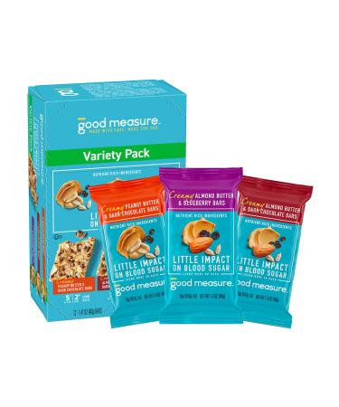 Good Measure Bars Variety Pack - Zero Added Sugar, 4-5g Net Carbs Per Serving - Nutrient-Rich - Nutrient-Rich Low Carb Snack, Keto Friendly Food - Little Impact on Blood Sugar - Made in the USA