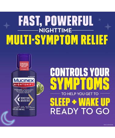 MUCINEX Nightshift Sinus 6 fl. oz. - Fever, Sore Throat, Runny Nose Relief | Nasal Congestion & Cough Control - Buy Online on GoSupps.com
