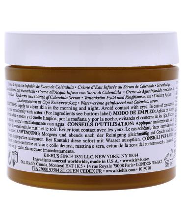 Kiehl's Calendula Serum-Infused Water Cream 3.4 oz Unscented - Hydrating Face Moisturizer - Buy Online on GoSupps.com