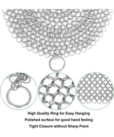 SUJAYU 7 Inch Cast Iron Cleaner - Stainless Steel Chainmail Scrubber for Seasoning Protection | Cookware Accessories - Buy Online on GoSupps.com