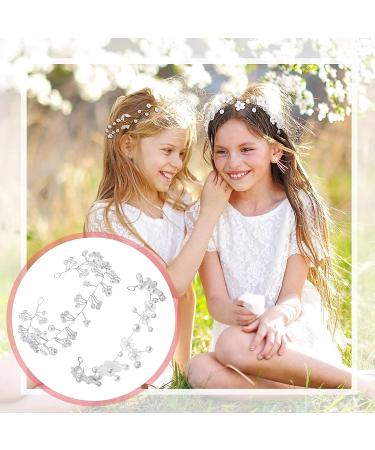 Girl Princess Wedding Headband Set - Pearl Rhinestone Flower Hair Accessories for Girls - Buy Online on GoSupps.com