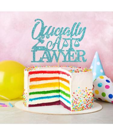 WeBenison Glitter Officially a Lawyer Cake Topper/Congrats Lawyer Cake Decorations/Law School Graduation Party Decorations Blue - Buy Online on GoSupps.com