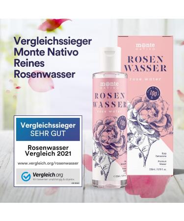 Rose Water Monte Nativo 2x200ml | Facial Cleanser & Care | Anti-Pimple Skin Toner | Perfect Gift for Women - Buy Online on GoSupps.com