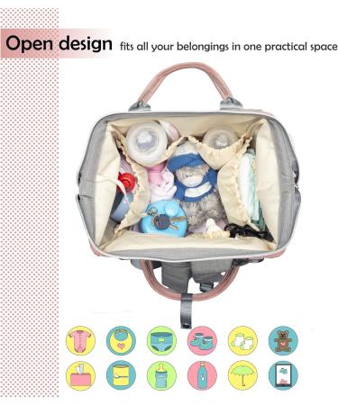 NEVEQ Babilation Wicking Pack | Large Capacity Multi-Compartment Travel Backpack for Diapers | Waterproof Baby Bag with Fan & Flasher - Gray & Pink - Buy Online on GoSupps.com