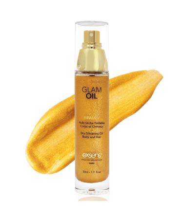 Exsens Glam Oil Gold Shimmer Body Luminizer Hydrate Skin for an Illuminous Glow Non-Sticky Eco-Friendly Vegan and Cruelty-Free 50ml (1.7 fl oz) 1 Count - Buy Online on GoSupps.com