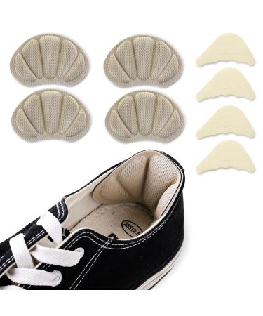 Sibba 2 Pairs Shoe Fillers for Big Shoes Adjustable Toe Filler Inserts and 2 Pairs Heel Grips for Ladies Shoes Heel Liner Shoe Pads Sticker Comfort Insoles Foot Care Cushion Heel Protector Skin Color