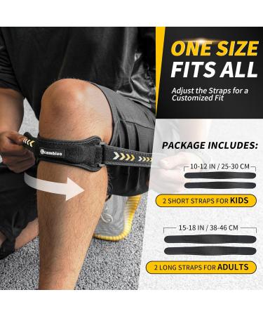 CAMBIVO 2 Pack Patella Tendon Knee Strap Knee Pain Relief Support Brace for Women Men Adjustable Band for Hiking Soccer Basketball Baseball Running Tennis Volleyball Squats Black - Buy Online on GoSupps.com