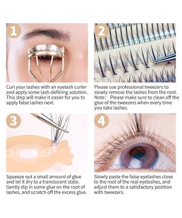 Simer 4 Types Individual Lashes - 220 Clusters, Natural Look Eyelash Extension Kit with Fishtail Lash & False Bottom Lashes - 6-11mm, Makeup DIY - Buy Online on GoSupps.com