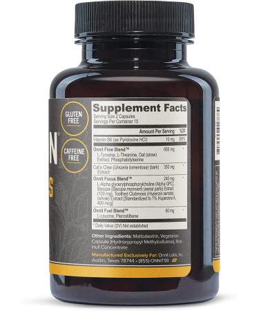 Onnit Alpha Brain Nootropic Supplement - 30 Count Capsules for Men & Women - Caffeine-Free Focus and Memory Support - Brain Booster with Cat's Claw, Bacopa, Oat Straw - Buy Online on GoSupps.com