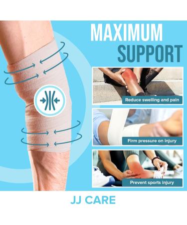 JJ CARE Elastic Bandage Wrap (Pack of 6) - 3" & 6" Compression Bandages with Clips for Ankle Wrist Foot | Durable & Reusable Shipping Worldwide - Buy Online on GoSupps.com