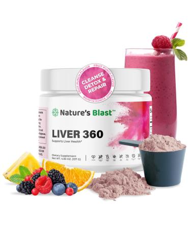 NATURES BLAST Liver Cleanse Detox & Repair Supplements - Liver 360 - Extra Strength Herbal Blend for Liver Health Support with Milk Thistle Turmeric & Artichoke Extract - 30 Servings