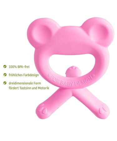 Baby Silicone Teething Ring - 3 Months+ - Promotes Touch & Sight - Pink | Shop Internationally - Buy Online on GoSupps.com