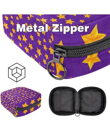 Stylish Storage Bags for Women's Products | Golden Star Patterns & Violet Background | Perfect for Menstrual Inserts Tampons & More - Buy Online on GoSupps.com
