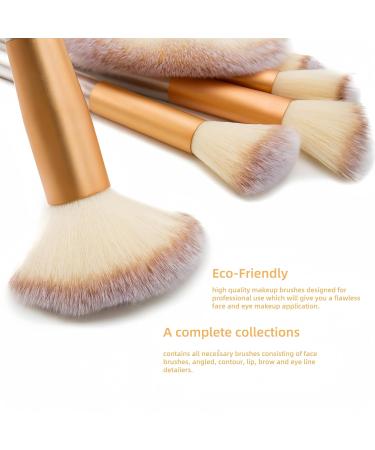 24-Piece Champagne Makeup Brush Set - Soft Persian Bristles Wooden Handles Portable Bag & High-Precision Ferrules for Beginners - Buy Online on GoSupps.com