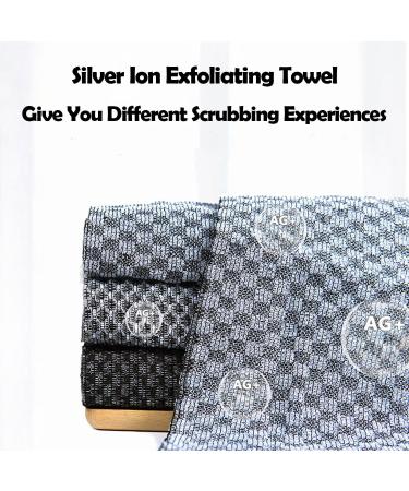 XIANZANDER 1 Piece Exfoliating Shower Towel Silver lon Exfoliating Towel Extra Long Japanese Towel Body Scrubber for Men Women Exfoliation for Scrubbing & Washing - Buy Online on GoSupps.com
