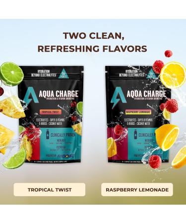 Grab The Gold Aqua Charge Electrolytes Drink Mix | Naturally Flavored Sugar-Free Hydration Drinks with B Vitamins | Vegan Gluten-Free Non-GMO | Tropical Twist - 16 Packs - Buy Online on GoSupps.com