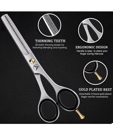 Asipro 6.5 Hair Cutting Scissors Set - Professional Salon Kit for Men Women & Pets | Includes Effilant Scissors & Case - Buy Online on GoSupps.com