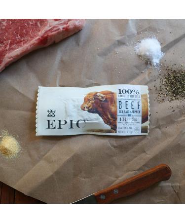 EPIC Beef Sea Salt + Pepper Protein Bar - Keto Friendly 12CT 1.3oz Bars - Buy Online on GoSupps.com