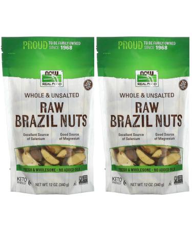 Brazil Nuts Shelled Organic Raw and Unsalted a NOW Real Food Excellent Source of Selenium (10 ounces (284 Grams) Pack of 2