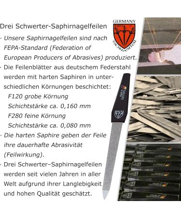 Buy Three Swords Sapphire Nail Files Set 2+1 | High Quality Manicure & Pedicure Tools Made in Germany - Buy Online on GoSupps.com