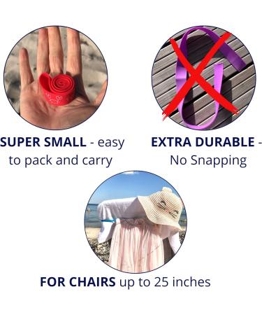 Towel Bands (6 Pack) - Durable Beach Chair Clips | Cruise & Beach Accessories - Red, Blue, Black, Green, Yellow, Purple - Buy Online on GoSupps.com