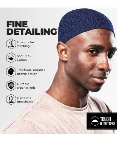 Tough Headwear Kufi Hat - Men's Navy Blue Turkish Muslim Cap - Buy Online on GoSupps.com