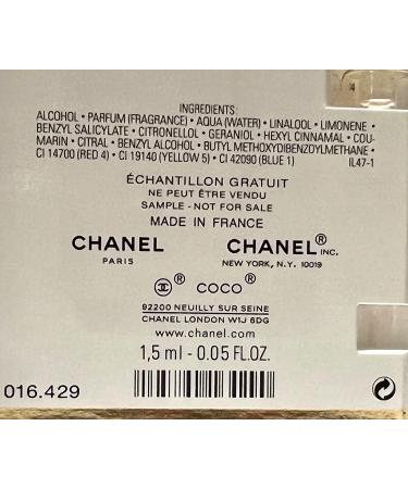 Coco Mademoiselle Eau De Parfum Sample Vial - 1.5ml/0.05oz Travel Size by Paris Fragrance - Buy Online on GoSupps.com