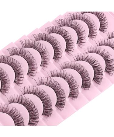 Aizuiwiy Russian Strip Lashes Natural Look Wispy False Eyelashes Russian Eyelashes Fake Eyelashes Russian Lashes Fluffy Wispy Lashes Hybrid Curl Strip Lashes Crossed Reusable 10 Pairs No Glue LY-SJ27-10S - Buy Online on GoSupps.com