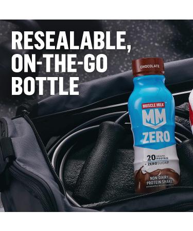 Muscle Mik ZERO Shake Chocolate 11.16 Fl Oz Bottles (Pack of 12) + Muscle Milk Zero 100 Calorie Protein Powder Chocolate 15g Protein 1.65 Pound 25 Servings - Buy Online on GoSupps.com