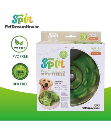 PetDreamHouse Spin Collection Interactive Slow Feeder Bowl for Dogs - Green Advanced Level - Buy Online on GoSupps.com