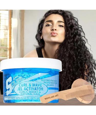 Wave Gel & Activator Bundle - 10.5 Oz | Curly Hair Gel & Wooden Comb for Defined Hydrated Curls | Pack of 2 - Buy Online on GoSupps.com