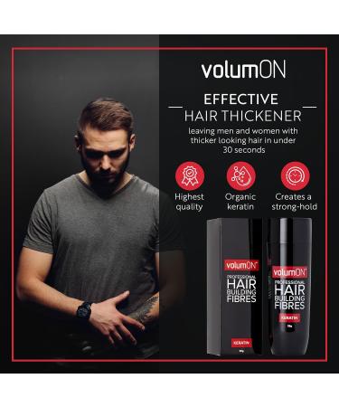 Volumon Professional Hair Building Fibres - Dark Brown 28g - Keratin Hair Loss Concealer | Up to 30 Uses - Buy Online on GoSupps.com