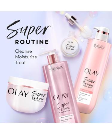 Olay Super Serum Body Wash for Normal Skin 24hr Long Lasting Hydration 5+ Ingredient Serum Complex for Bright Even Firm Luminous Skin 20 fl oz - Buy Online on GoSupps.com