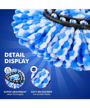 5 Pack Blue Microfiber Spin Mop Replacement Heads for EasyWring RinseClean System - Buy Online on GoSupps.com